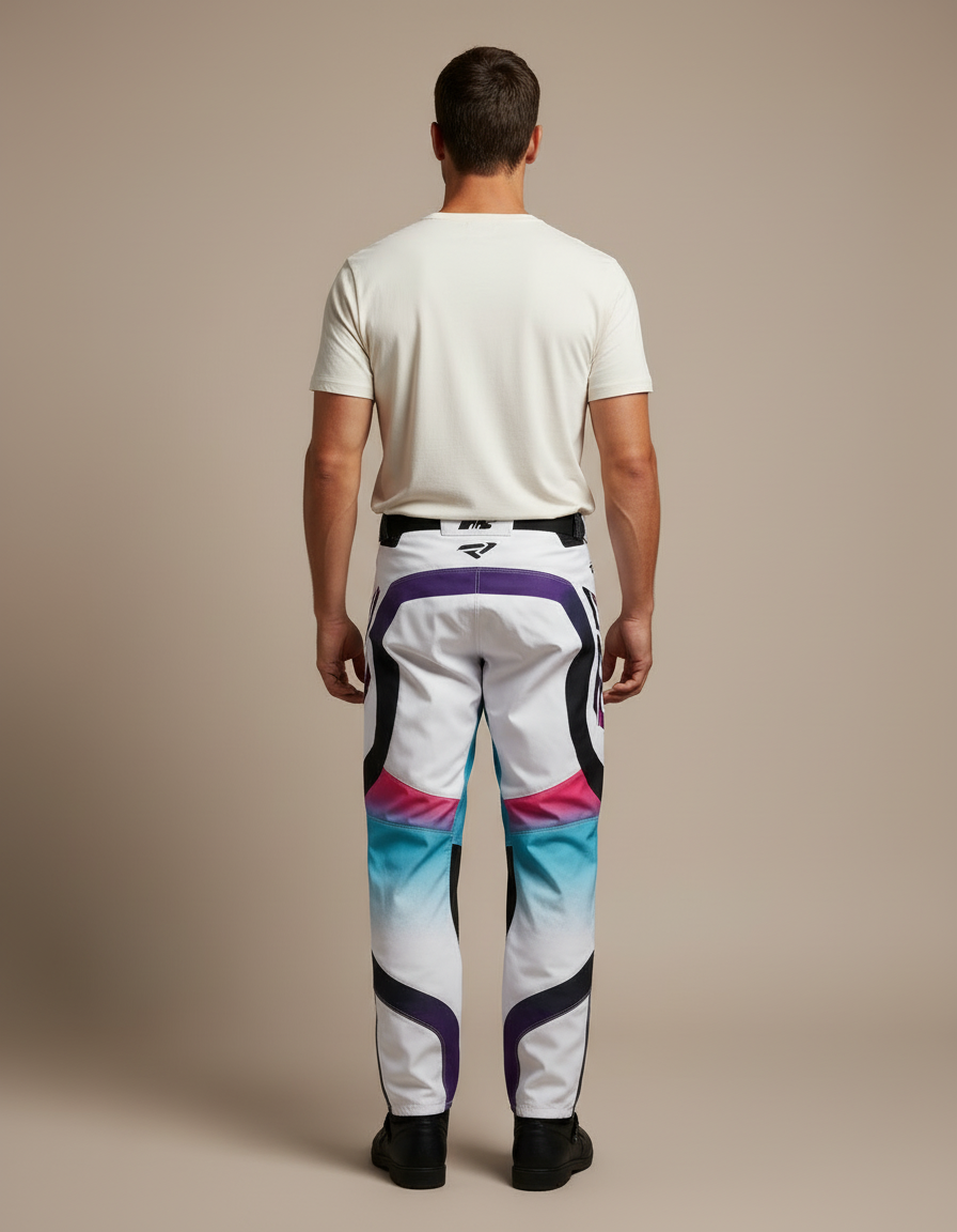 Pantalon Blanc Et Bleu - Multicolore Polyester - vue 2