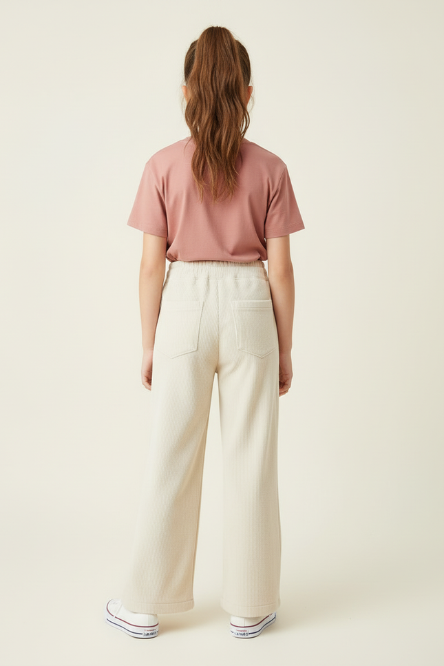 Pantalon Blanc 30b0 - Beige Cordé - vue 2