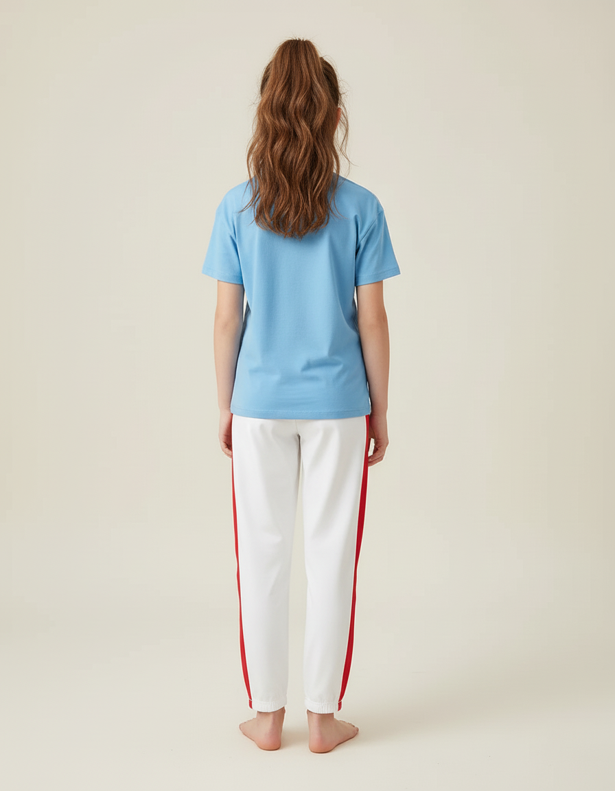 Pantalon Rayé Rouge Et Blanc - Molleton - vue 2