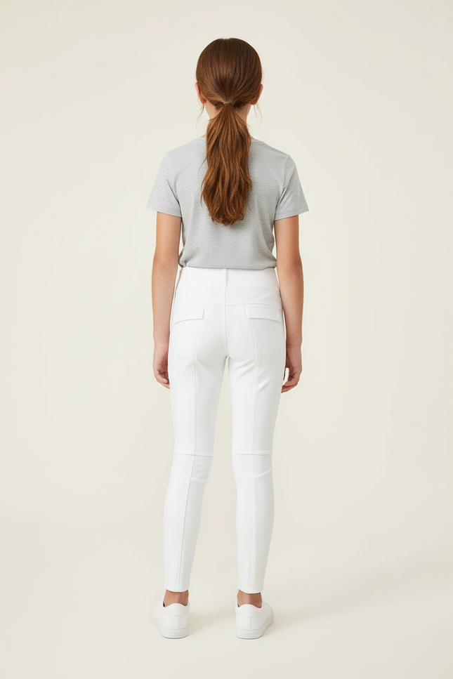 Pantalon Blanc Équestre Enfant Confortable Stretch - Polyester - vue 2