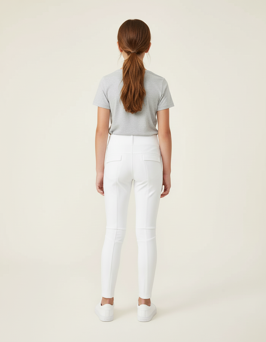 Pantalon Blanc Équestre Enfant Confortable Stretch - Polyester - vue 2