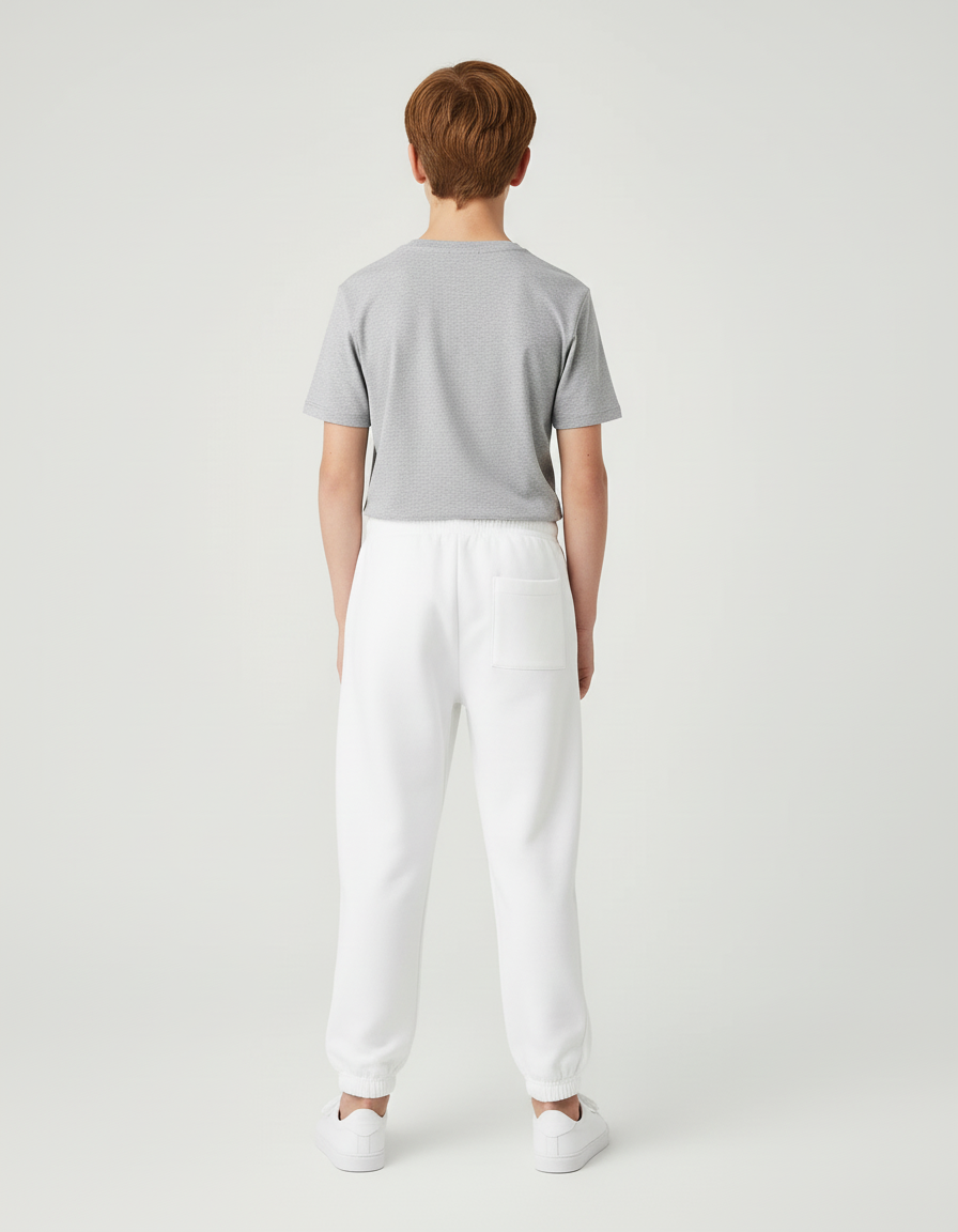 Pantalon Blanc Garçon Jogging Décontracté Molleton Confortable - vue 2