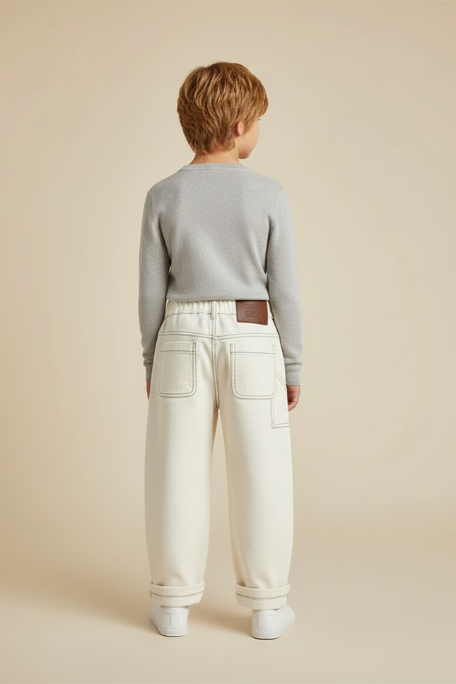 Pantalon Ballon Blanc - Toile - vue 2