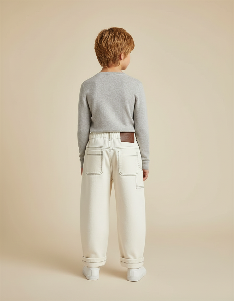 Pantalon Ballon Blanc - Toile - vue 2