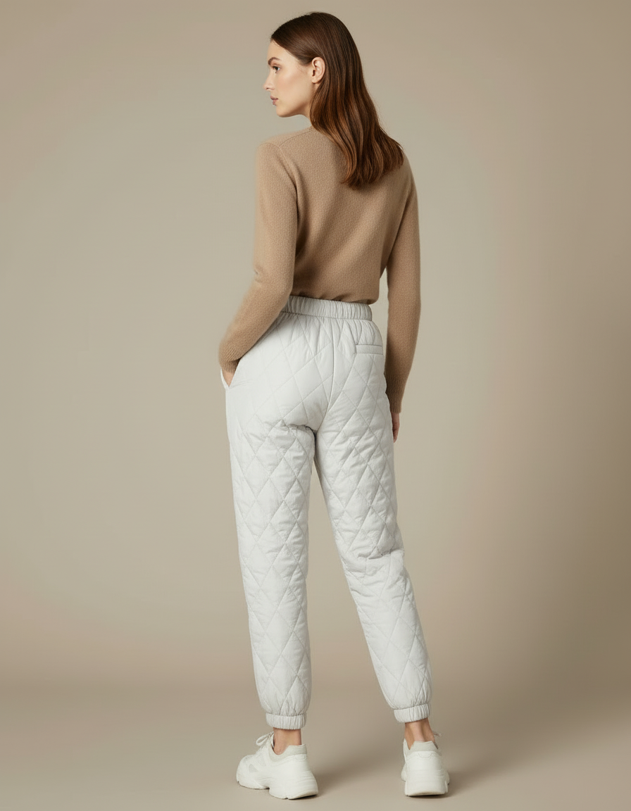 Pantalon Bouffant Blanc - Gris Polyester - vue 2