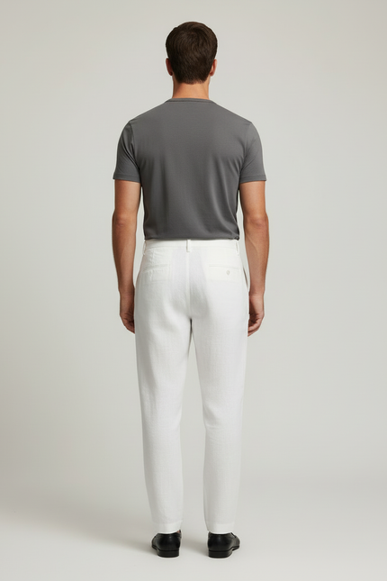 Pantalon De Lin Blanc - vue 2