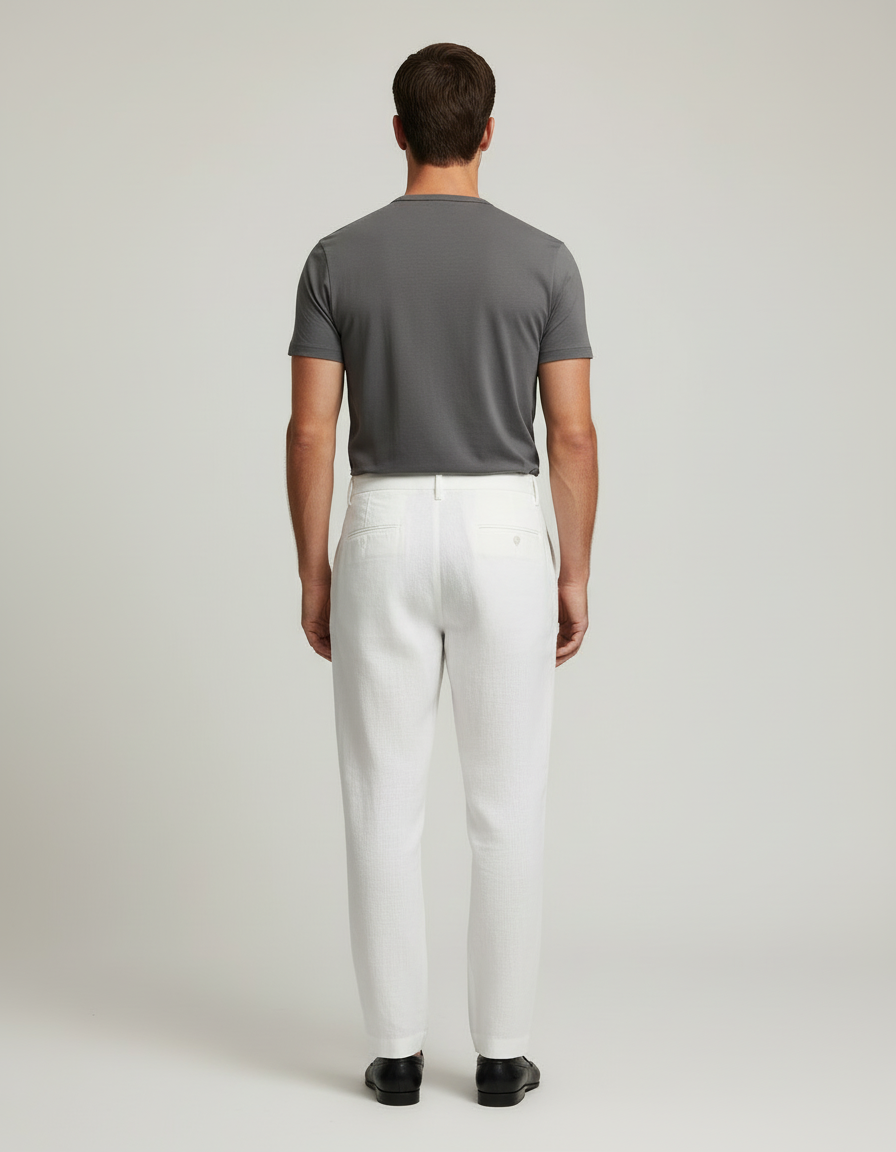 Pantalon De Lin Blanc - vue 2
