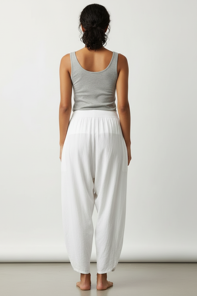 Pantalon Blanc Boheme - Lin - vue 2