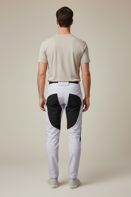 Pantalon Blanc Motocross Homme Racing Sportif Ajusté - Gris Polyester - vue 2