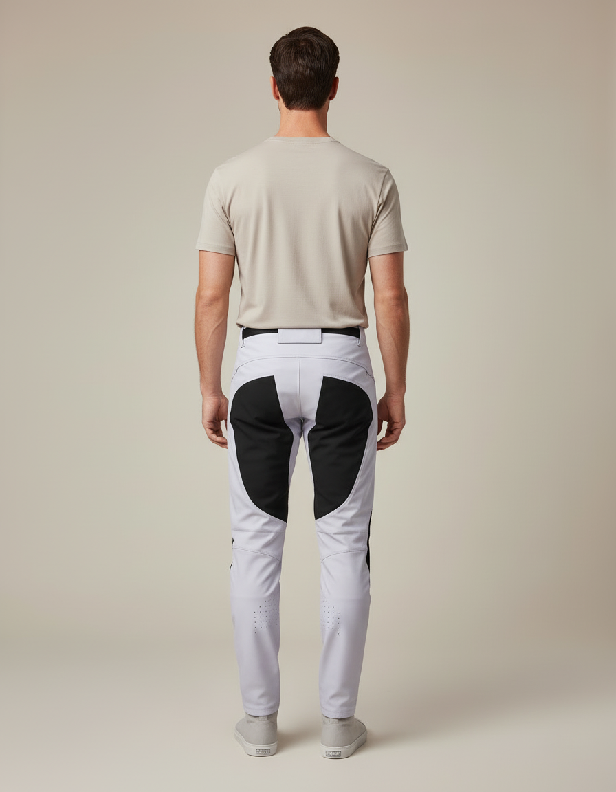Pantalon Blanc Motocross Homme Racing Sportif Ajusté - Gris Polyester - vue 2