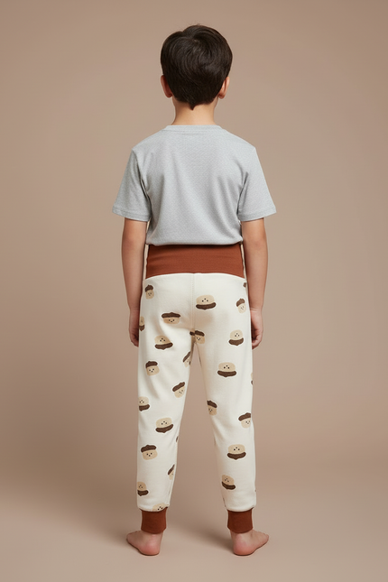 Pantalon Blanc Imprimé Mignon Confortable Enfant - Molleton - vue 2