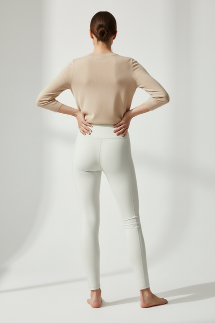 Pantalon Blanc Taille Haute Moulant Sport Hiver - Polyester - vue 2