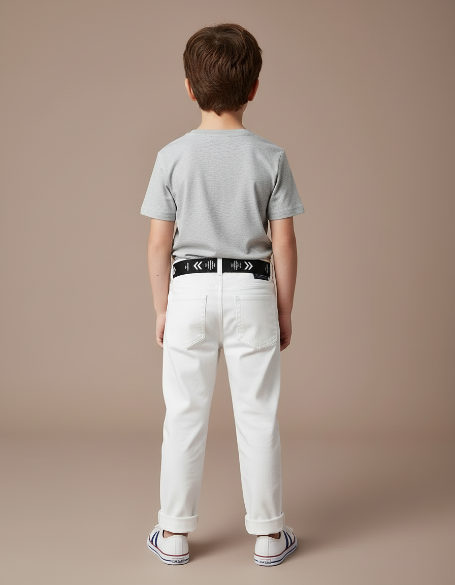 Pantalon Blanc Droit Coton Décontracté Garçon - vue 2