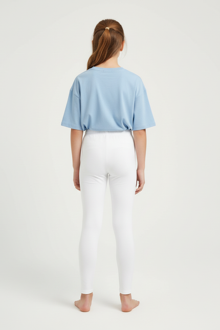 Pantalon Blanc Moulant Confortable Élastique Sport Enfant - Polyester - vue 2