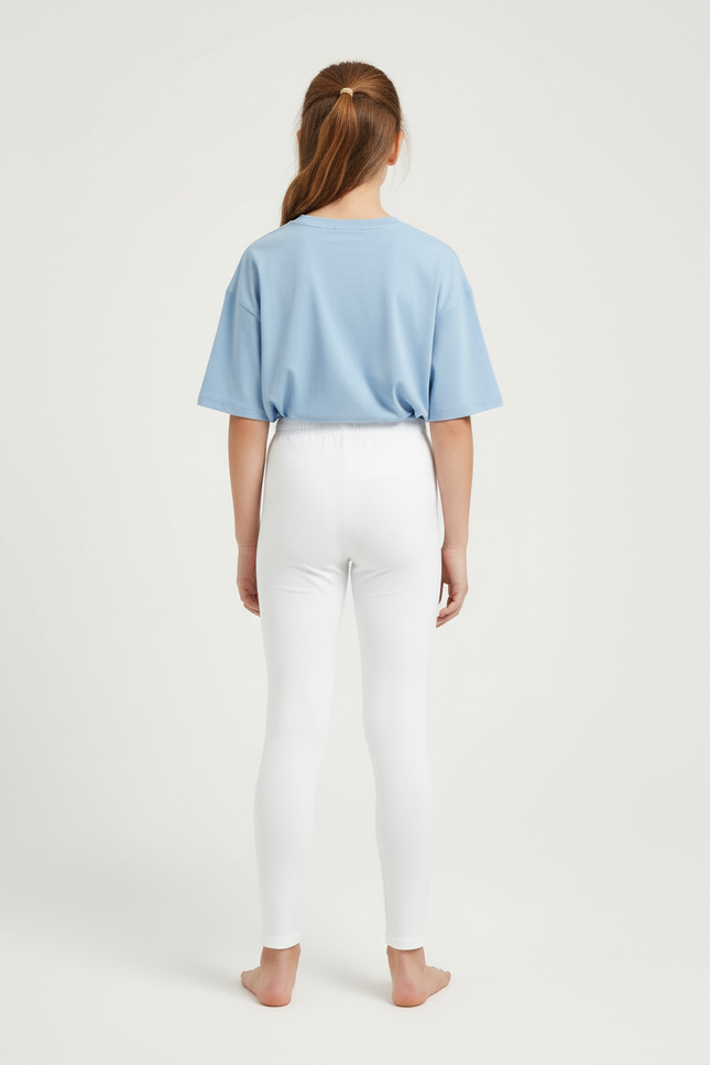 Pantalon Blanc Moulant Confortable Élastique Sport Enfant - Polyester - vue 2