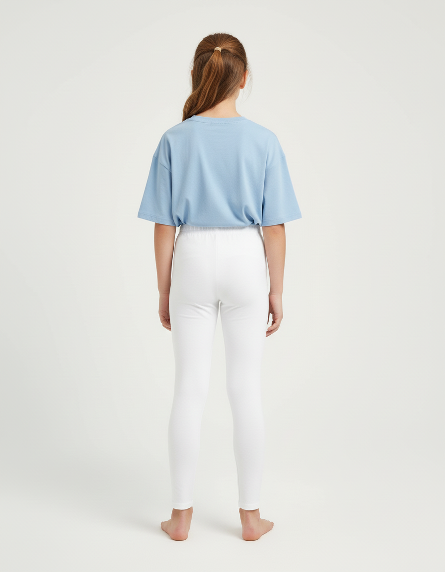 Pantalon Blanc Moulant Confortable Élastique Sport Enfant - Polyester - vue 2