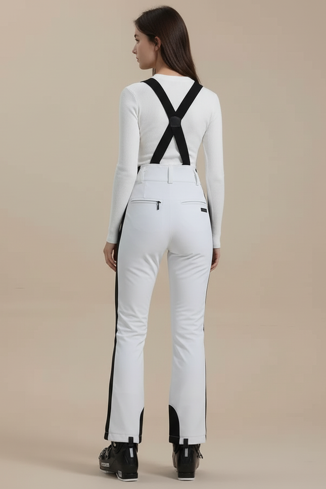 Pantalon Blanc Slim Ski Bretelles Imperméable Femme - Polyester - vue 2