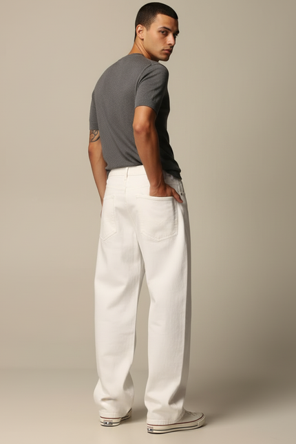 Pantalon Skate Blanc - Jean - vue 2