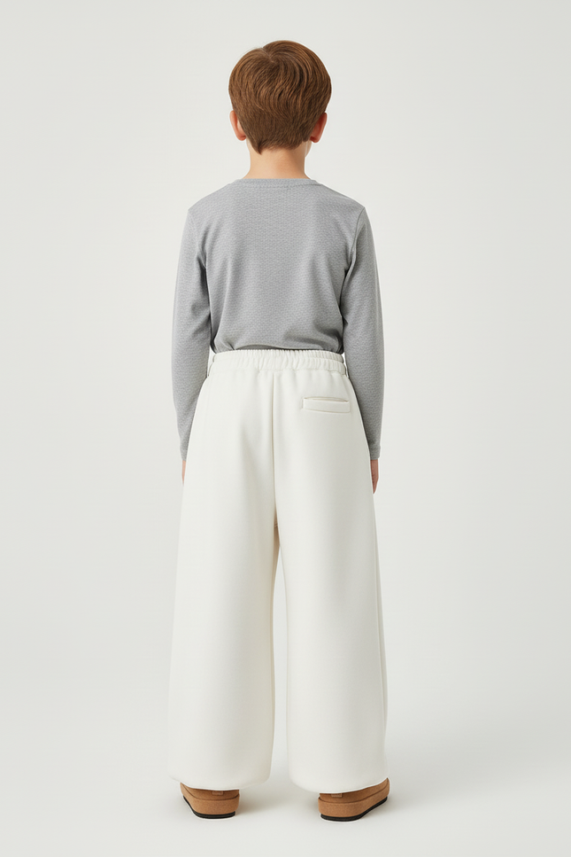 Pantalon Blanc Ample Molletonné Confortable Enfant - vue 2