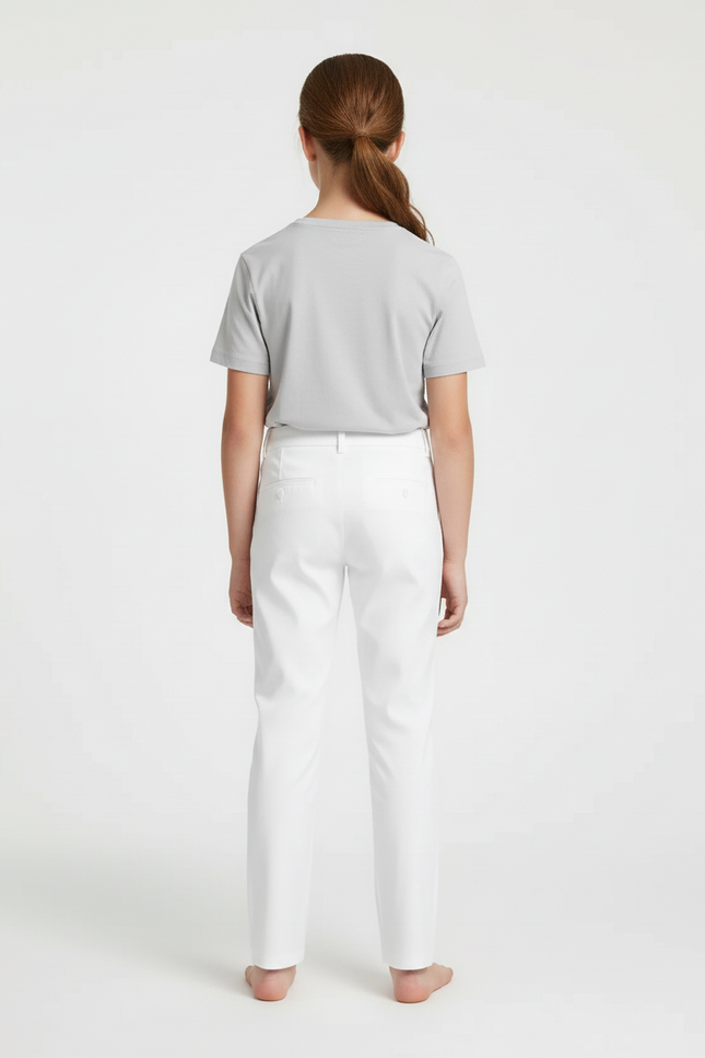 Pantalon Blanc Enfant Droit Classique Simple - Gabardine - vue 2