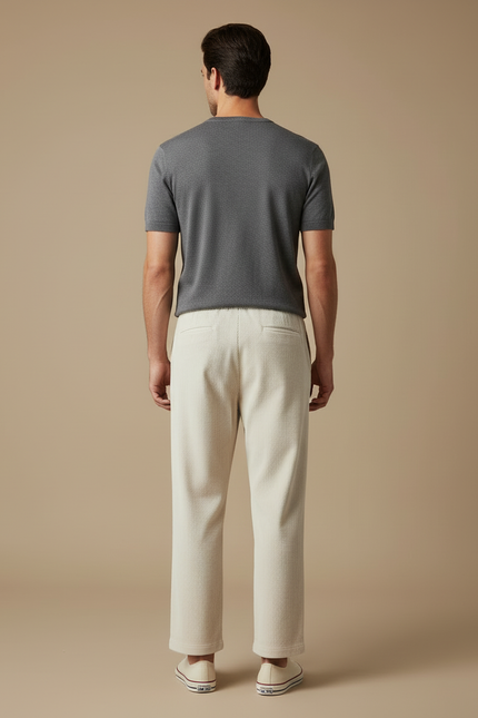 Pantalon Blanc 88df - Beige Cordé - vue 2