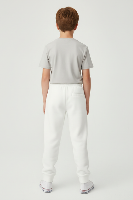 Pantalon Blanc Jogging Molletonné Imprimé NYC Garçon - vue 2
