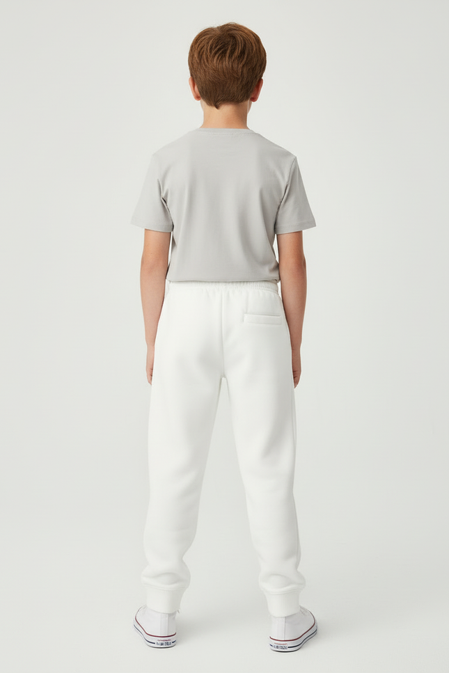 Pantalon Blanc Jogging Molletonné Imprimé NYC Garçon - vue 2