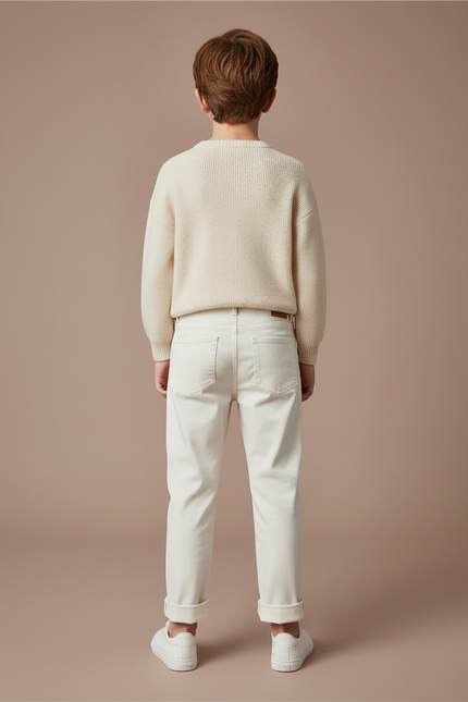 Pantalon Blanc Décontracté Coton Enfant Garçon - vue 2