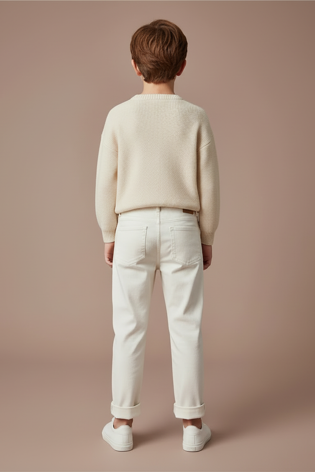 Pantalon Blanc Décontracté Coton Enfant Garçon - vue 2