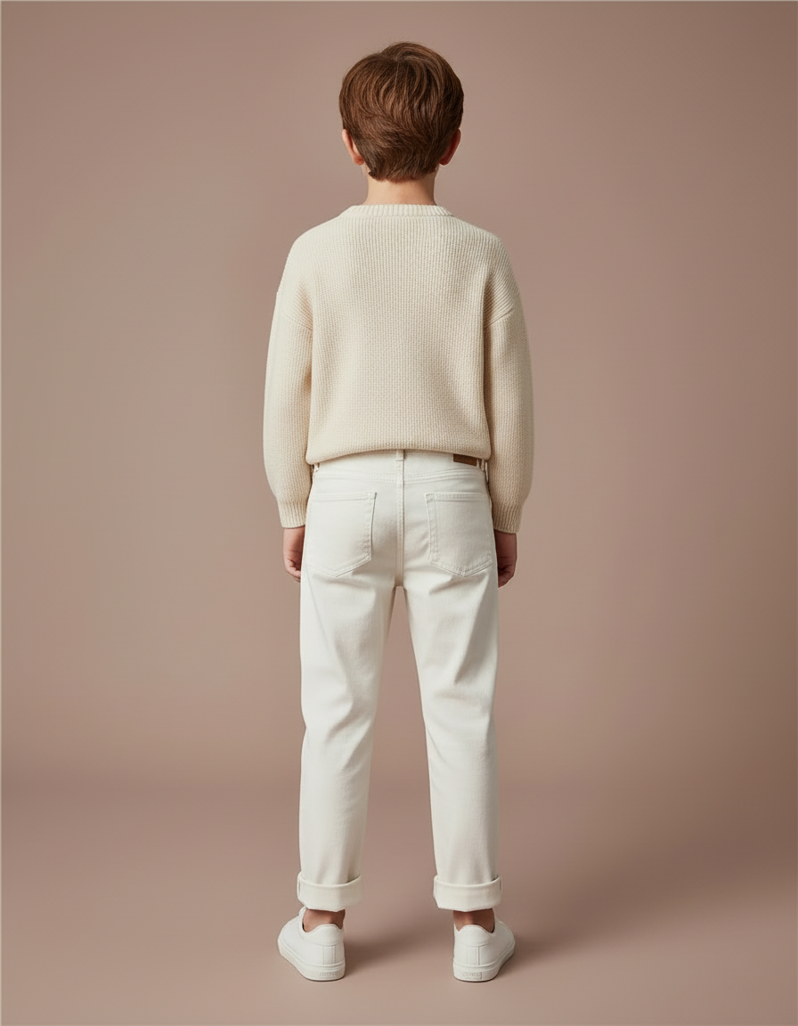 Pantalon Blanc Décontracté Coton Enfant Garçon - vue 2