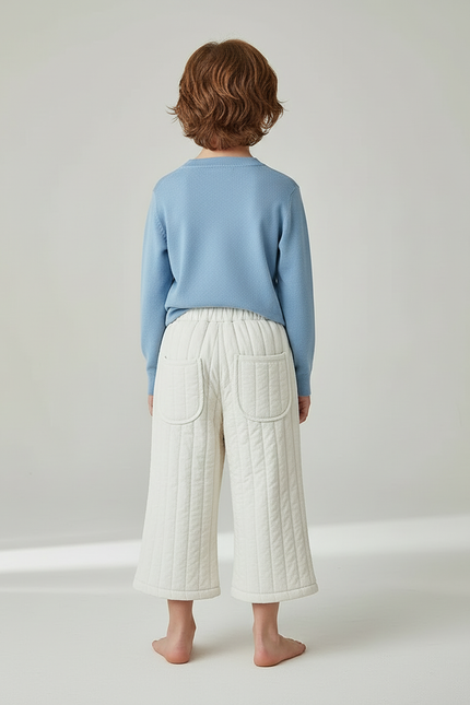 Pantalon Blanc Matelassé Ample Enfant Hiver - Molleton - vue 2
