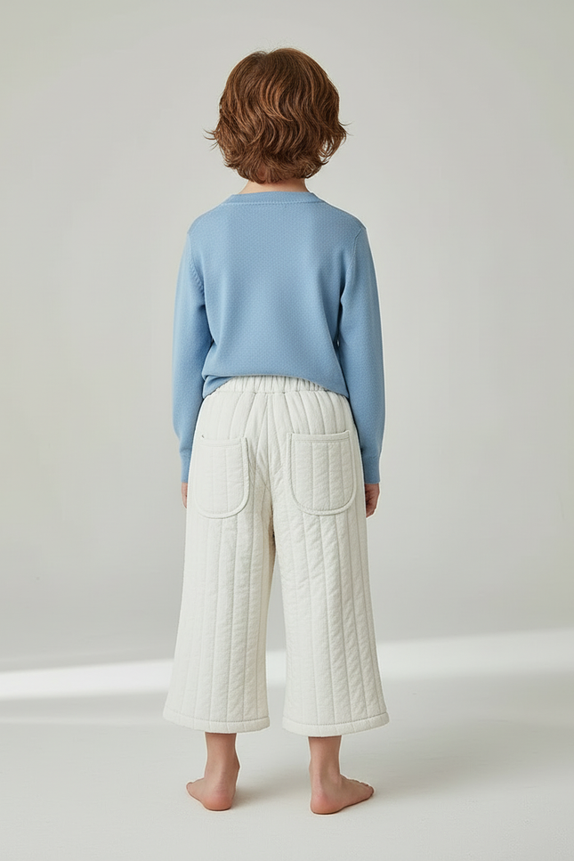 Pantalon Blanc Matelassé Ample Enfant Hiver - Molleton - vue 2