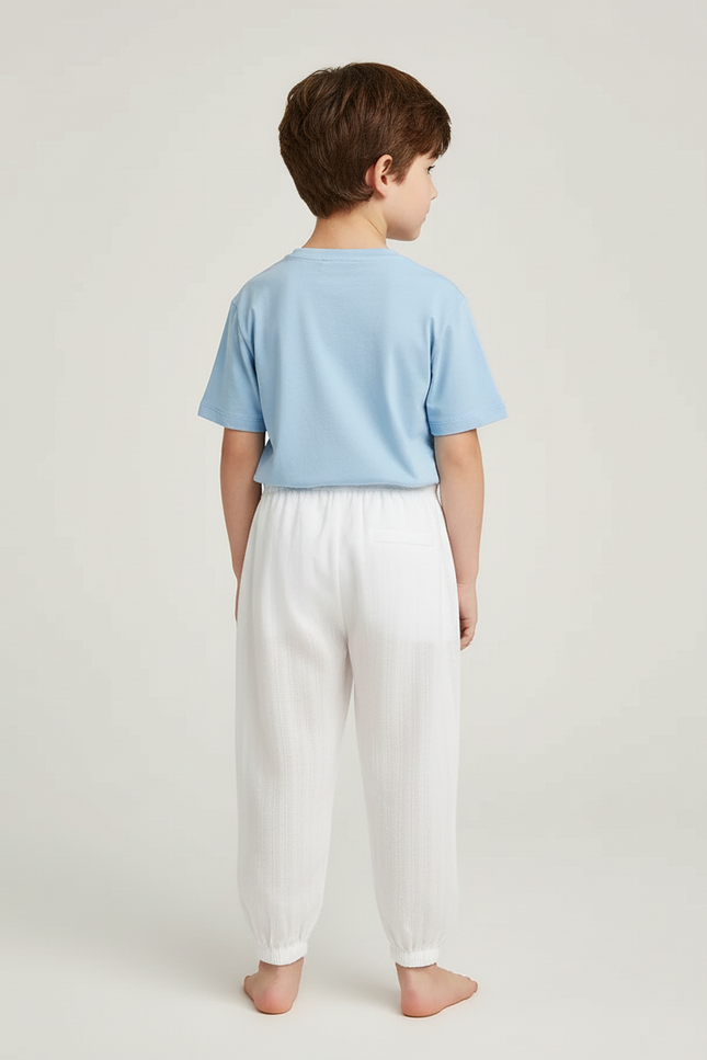 Pantalon Blanc Harem Enfant Unisexe Coton Léger - vue 2
