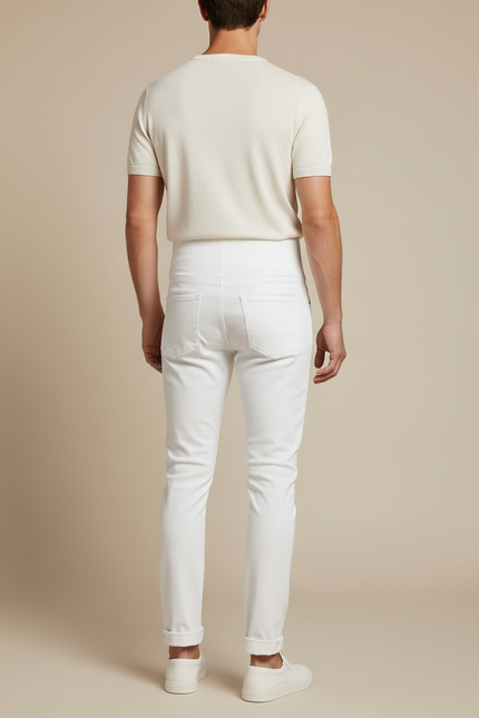 Pantalon Blanc Homme Skinny Taille Haute Confortable - Jean - vue 2