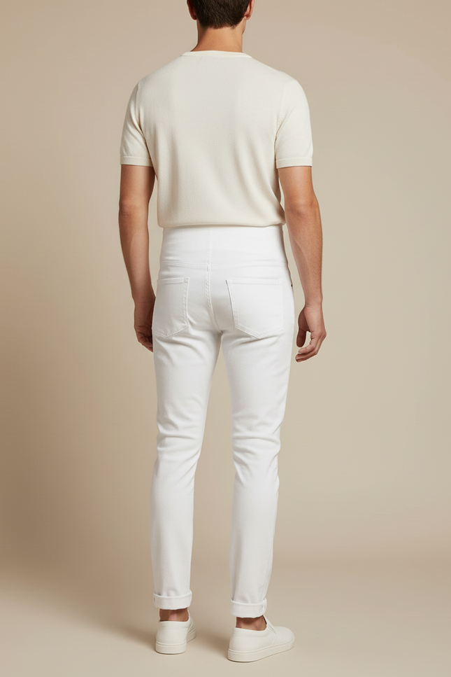 Pantalon Blanc Homme Skinny Taille Haute Confortable - Jean - vue 2