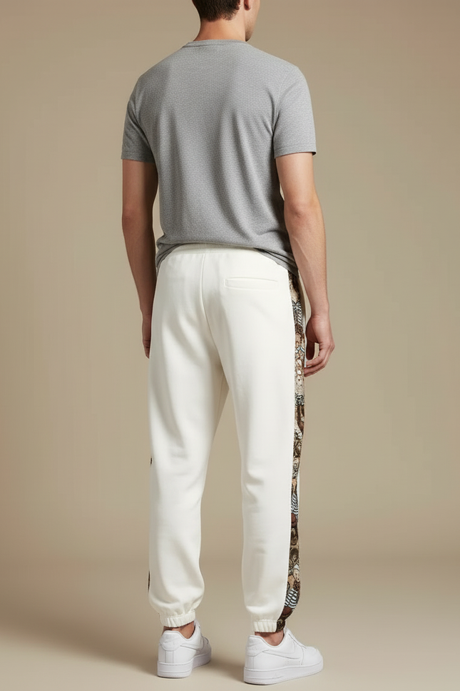 Pantalon Blanc Ample Décontracté Motif Ethnique - Molleton - vue 2