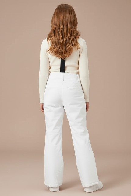 Pantalon Blanc Ski Bretelles Imperméable Hiver - Polyester - vue 2