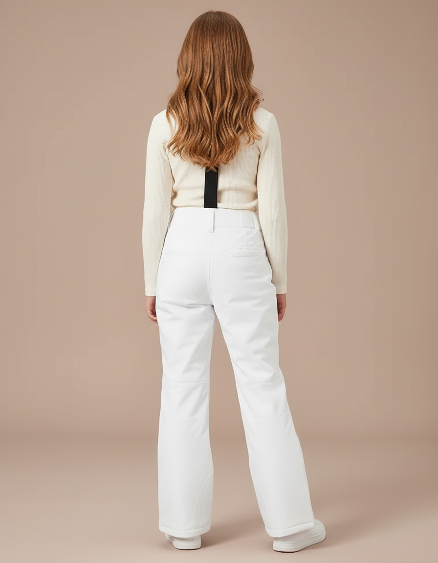 Pantalon Blanc Ski Bretelles Imperméable Hiver - Polyester - vue 2