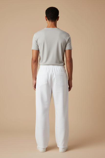 Pantalon Blanc Ample Décontracté Gothic Letter Y2K - Molleton - vue 2