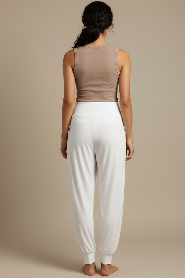 Pantalon Yoga Coton Blanc - Viscose - vue 2
