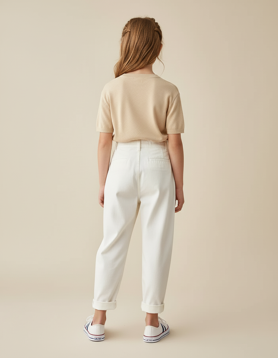 Pantalon Mom Blanc - Jean - vue 2