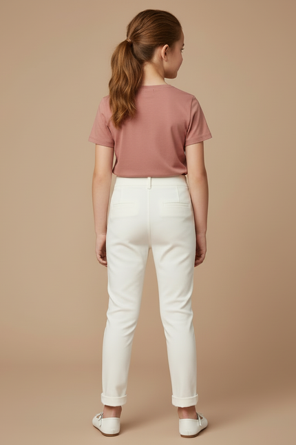 Pantalon Marin Blanc - Gabardine - vue 2