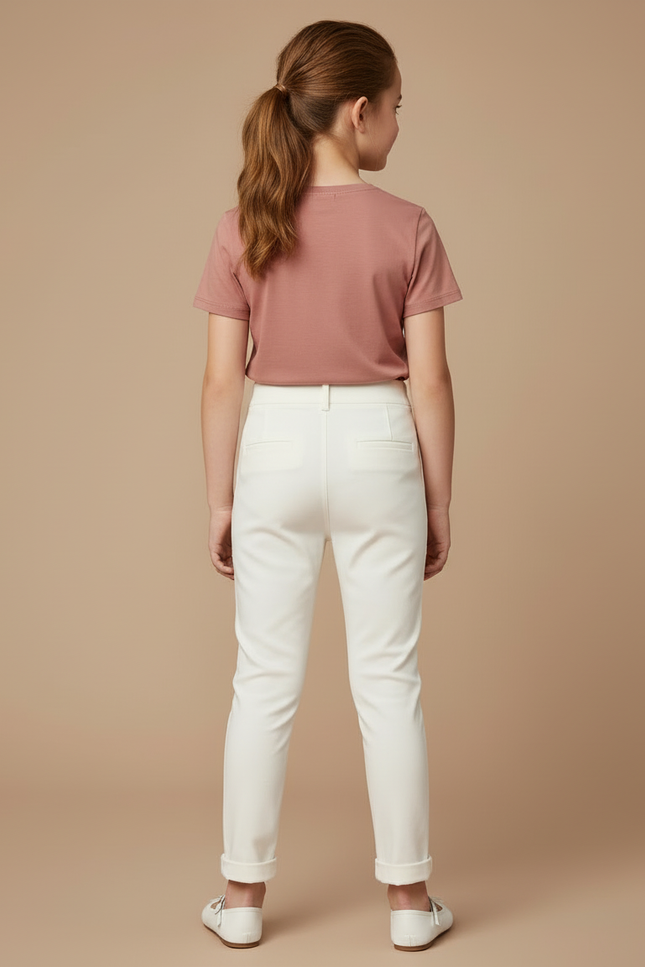 Pantalon Marin Blanc - Gabardine - vue 2