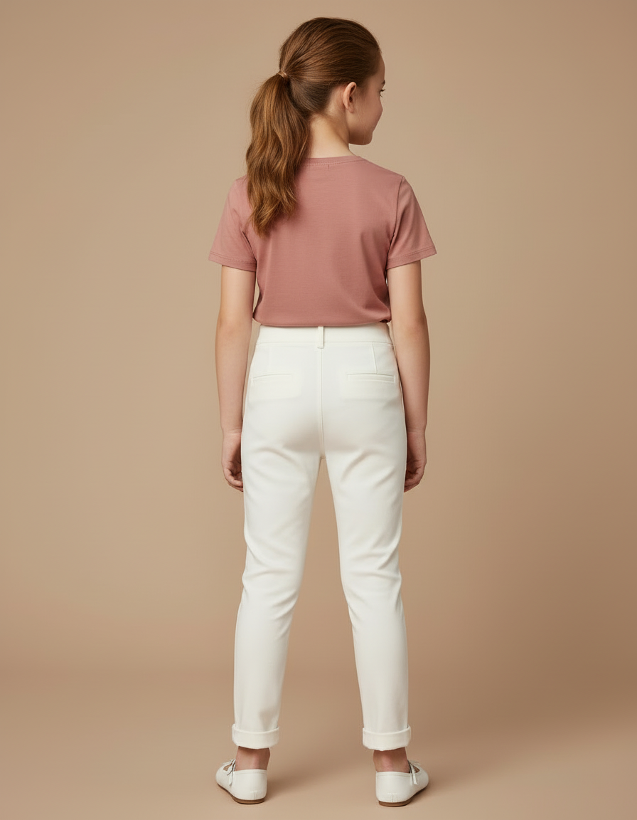 Pantalon Marin Blanc - Gabardine - vue 2