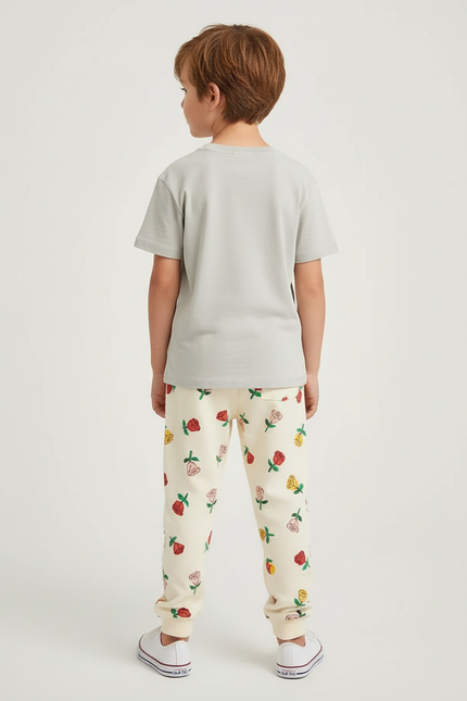 Pantalon Blanc Et Rose - Beige Molleton - vue 2
