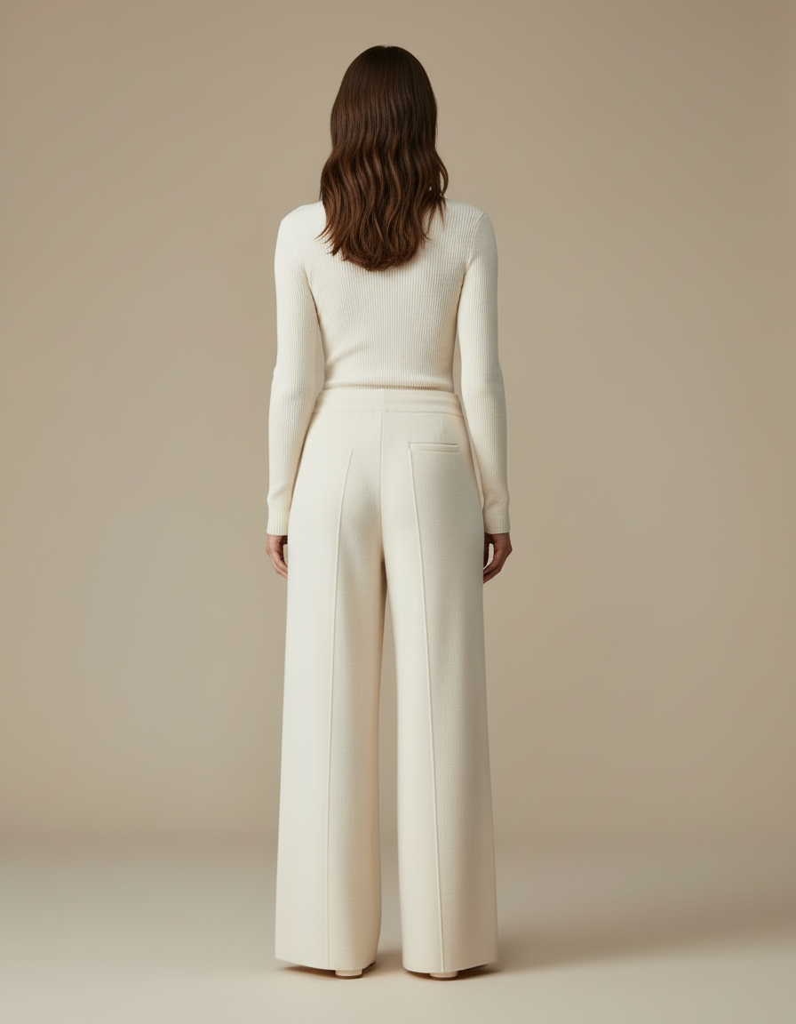Pantalon Laine Blanc - vue 2