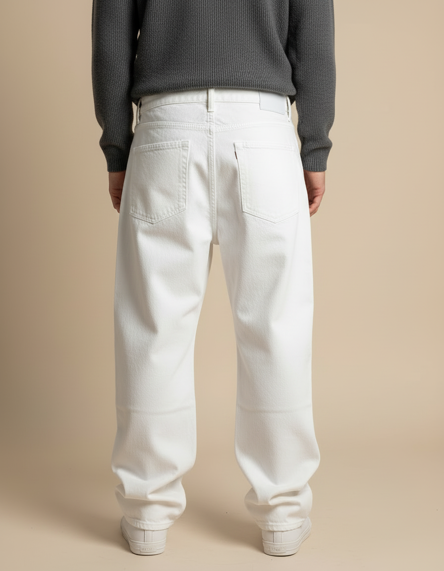 Pantalon Blanc Boyfriend - Jean - vue 2