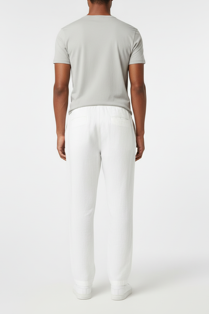 Pantalon Blanc Droit Décontracté Lin Homme - vue 2