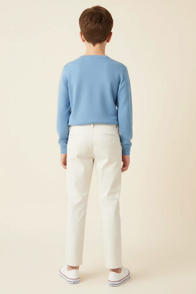 Pantalon Blanc Droit Décontracté Coton Garçon - vue 2