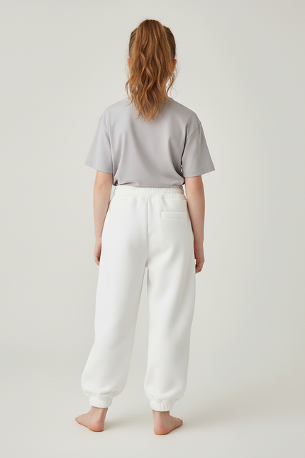 Pantalon Blanc Molletonné Ample Confortable Enfant - vue 2
